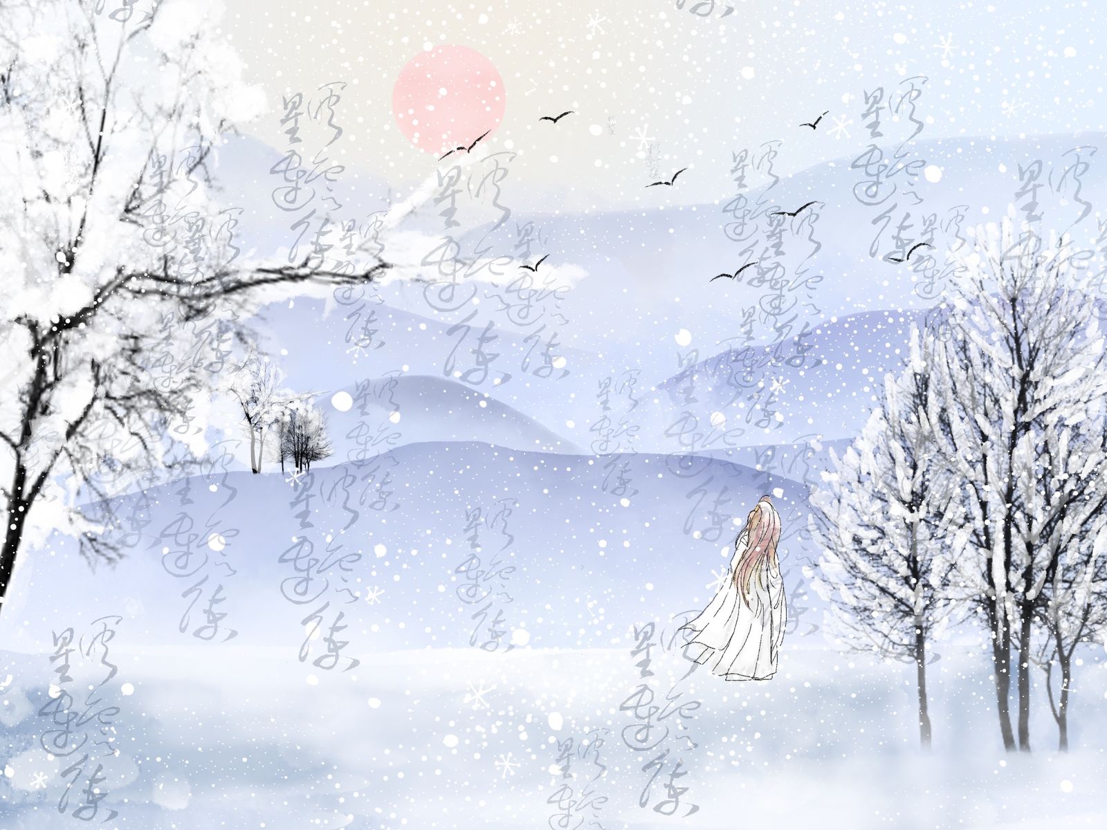 雪景插画图片壁纸