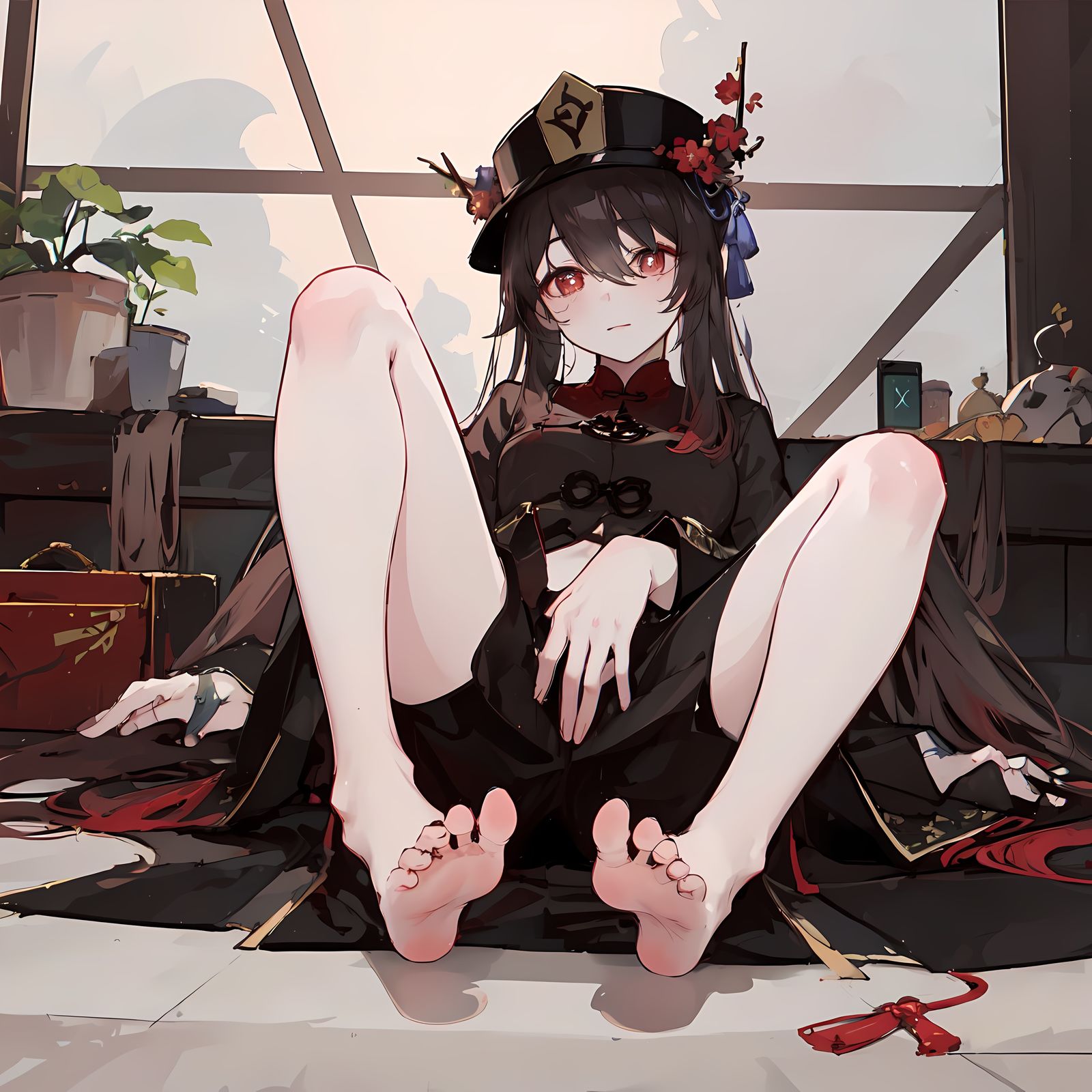 裸足裸足,胡桃#二次元#裸足#ai生成#方图#2k热门标签动漫头像pixiv