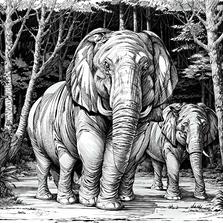 大象的凝视插画图片壁纸