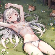 躺在草地上的女孩VII头像同人高清图