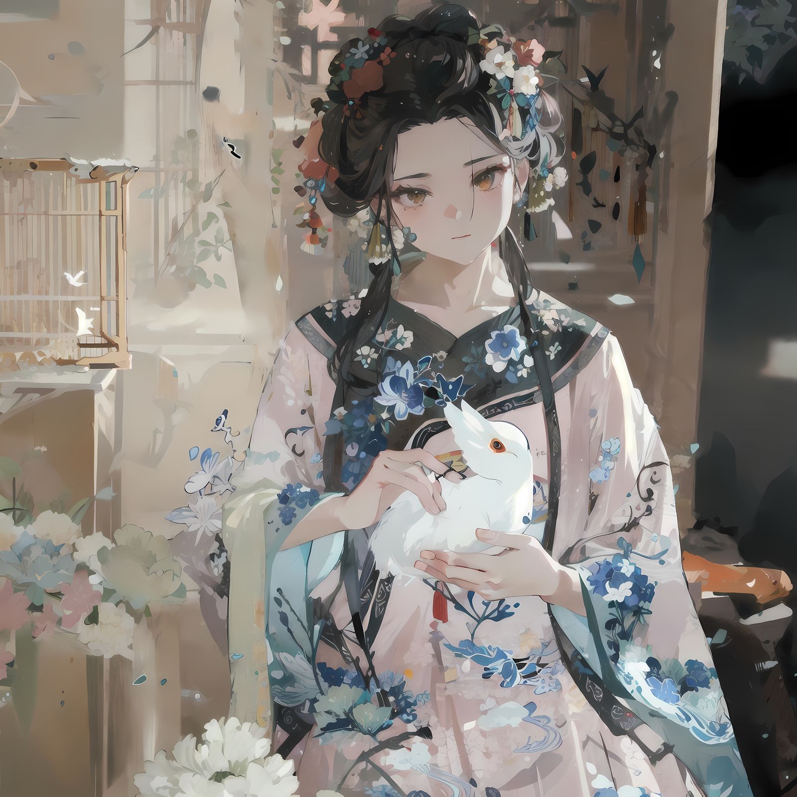 长命女插画图片壁纸