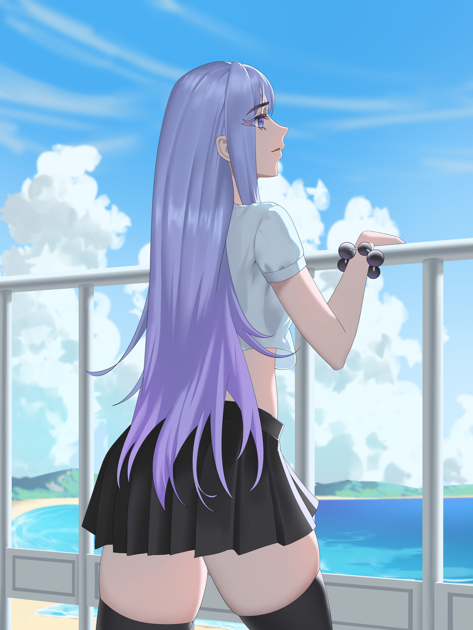 紫发jk少女