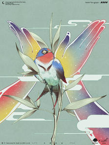 国潮-雏鸟插画图片壁纸