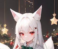 圣诞白狐-二次元圣诞快乐