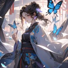 蝴蝶少女插画图片壁纸