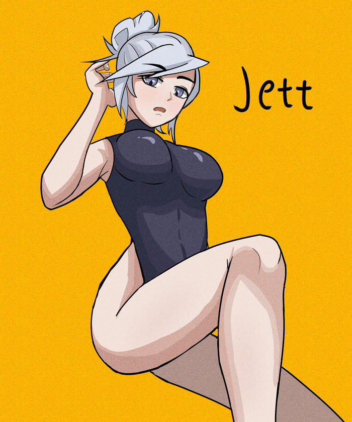 泳装Jett插画图片壁纸
