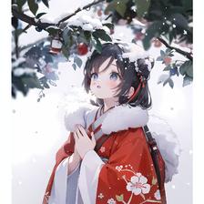 伫立雪中的少女头像同人高清图