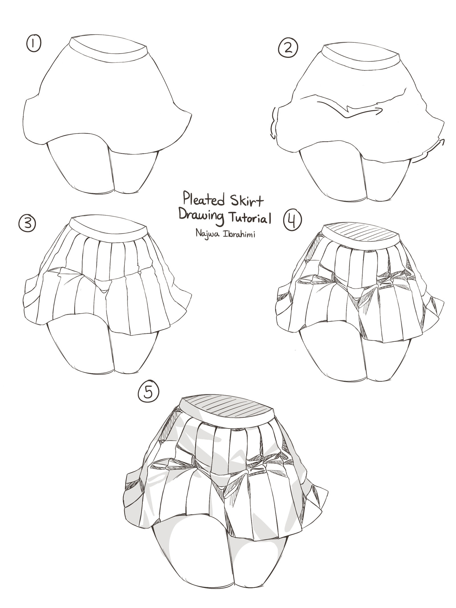 Pleated Skirt Drawing Tutorials插画图片壁纸