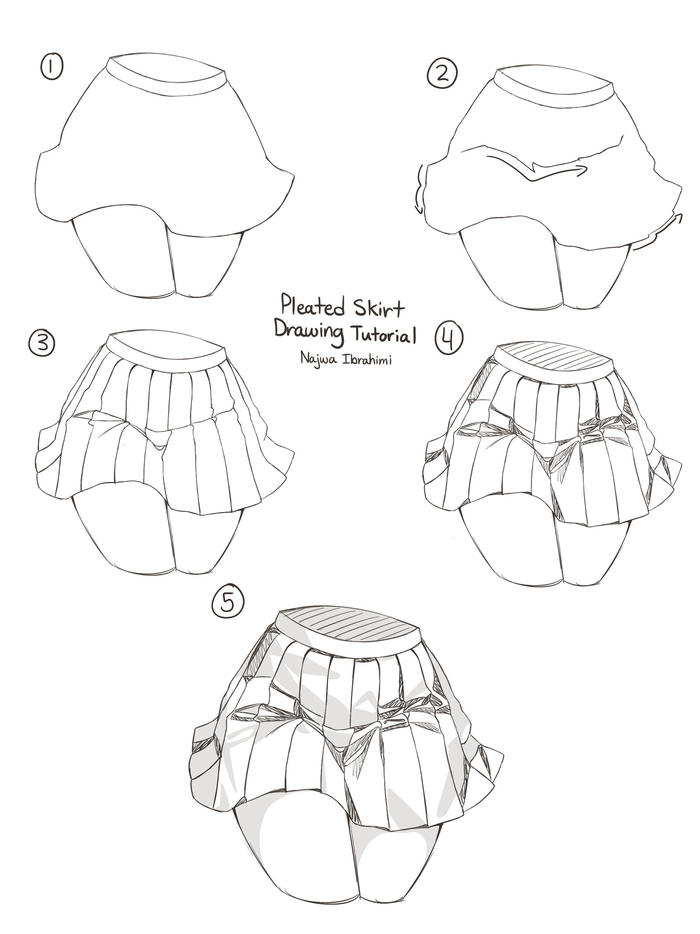 Pleated Skirt Drawing Tutorials插画图片壁纸