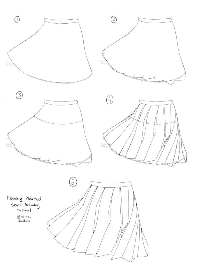Pleated Skirt Drawing Tutorials插画图片壁纸