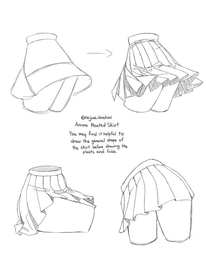 Pleated Skirt Drawing Tutorials插画图片壁纸