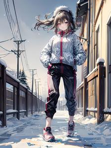 冬季慢跑的少女头像同人高清图