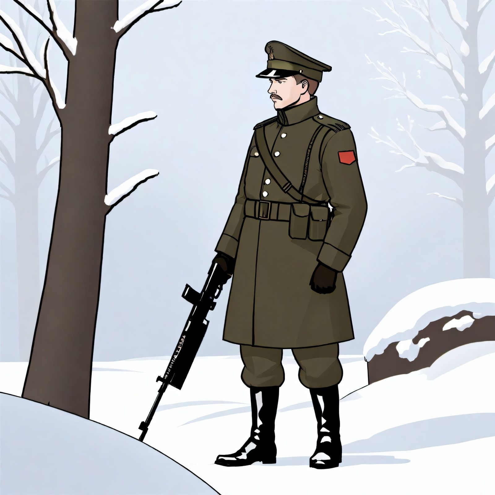 苏军士兵插画图片壁纸