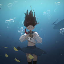 sea深海少女插画图片壁纸