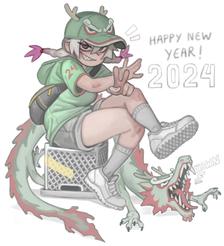 Happy new year!!! 2024插画图片壁纸