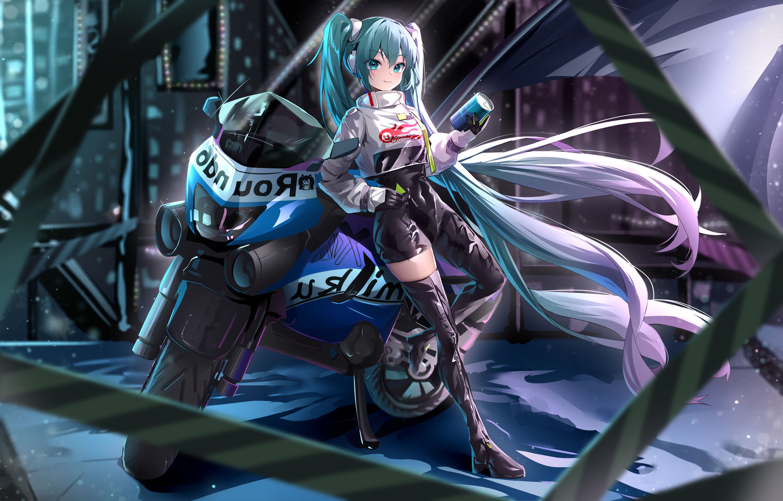 机车初音插画图片壁纸