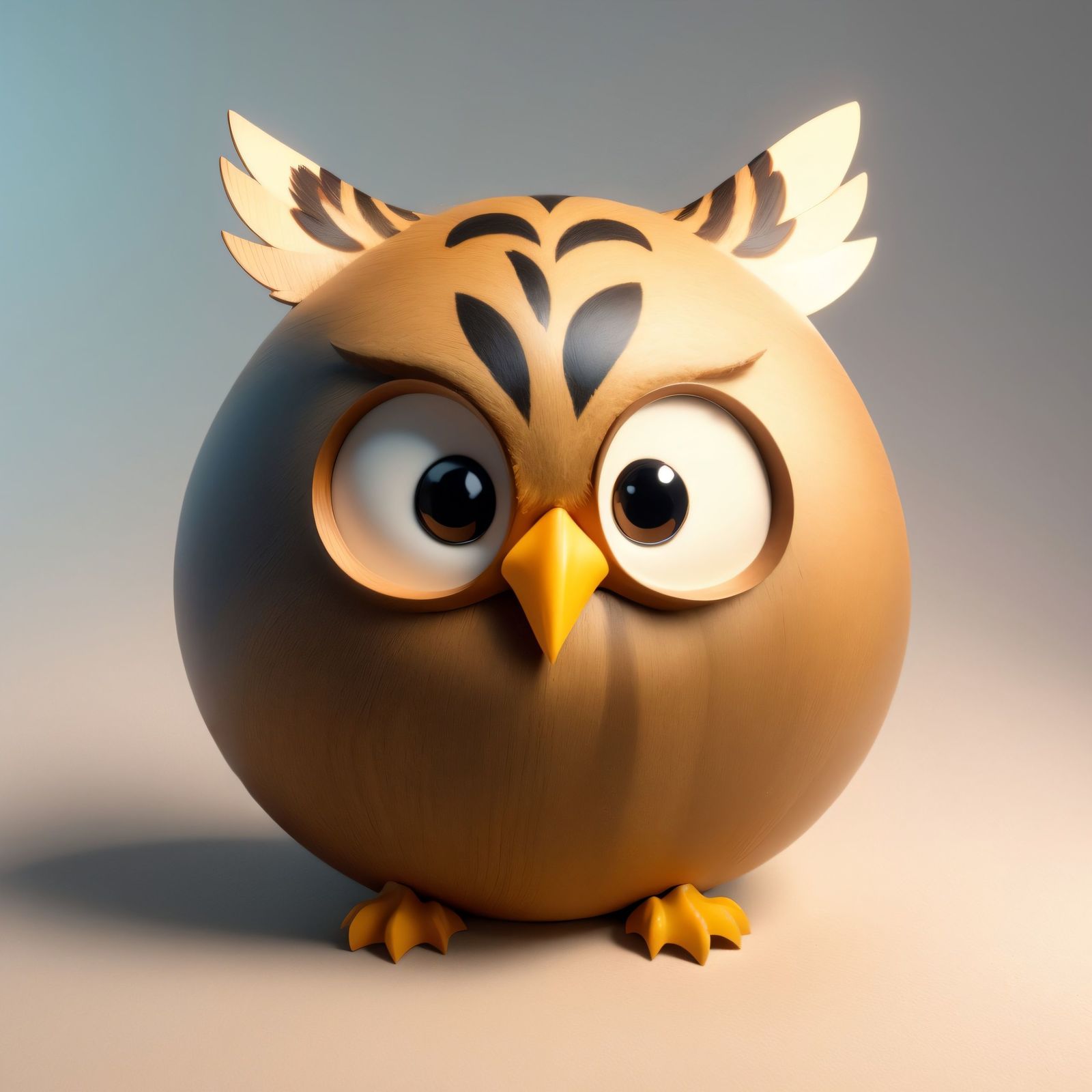 猫头鹰模型-Q版3D鸟类