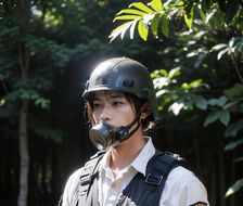 武装的女警察（原本是想整成一位男性军人）