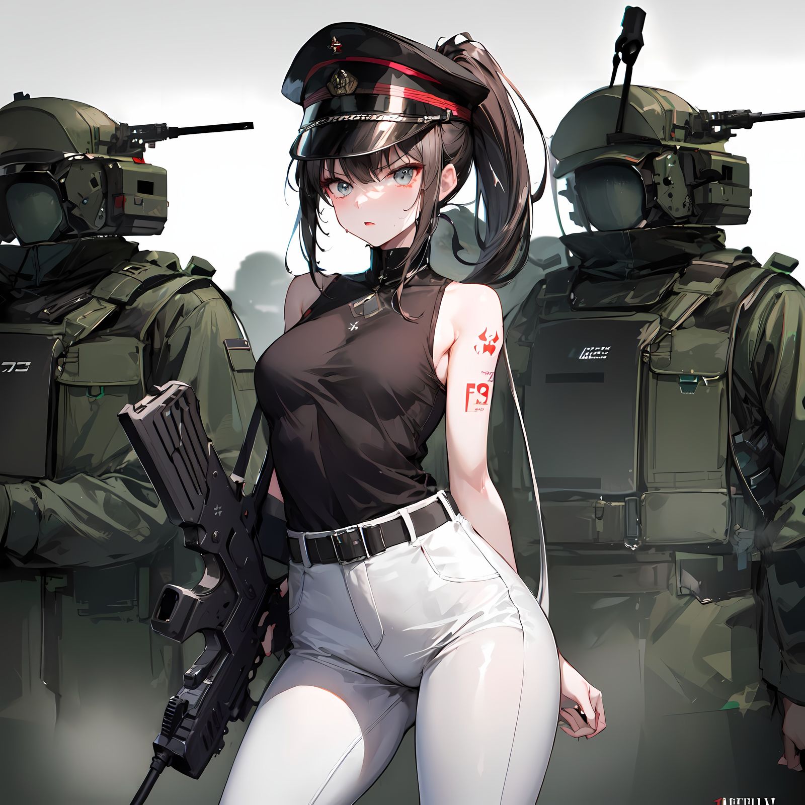 女兵插画图片壁纸