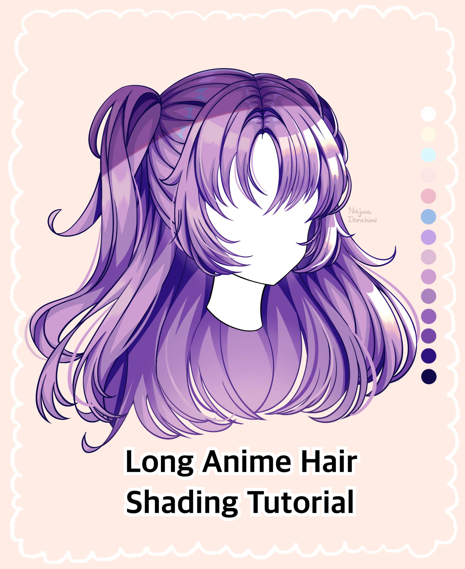 Long Anime Hair Shading Tutorial插画图片壁纸