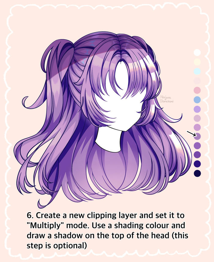 Long Anime Hair Shading Tutorial插画图片壁纸