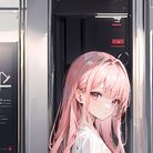 电梯口的小女孩