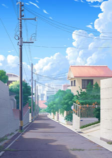 日式街道插画图片壁纸