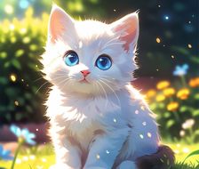 小白-✨缤纷色彩蓝色眼睛的猫咪