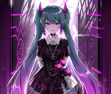 一只小恶魔初音-初音绘画