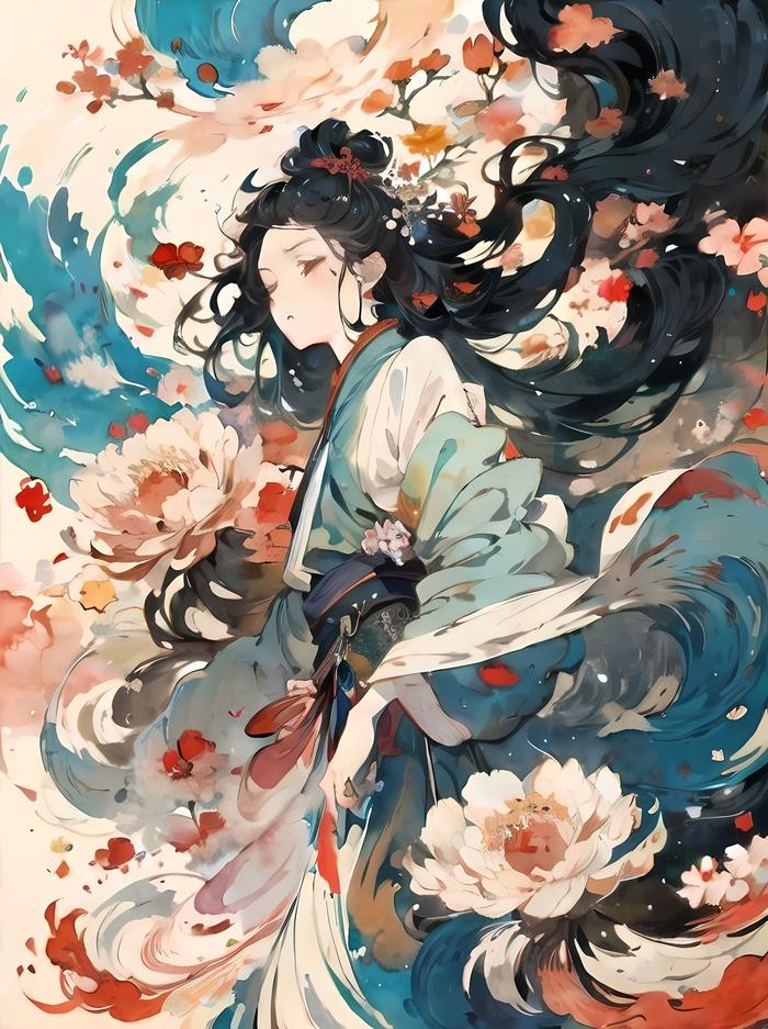 昙：花一现入梦乡插画图片壁纸