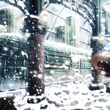 背景和差分（白天、黄昏、夜晚、下雪、下雨）插画图片壁纸