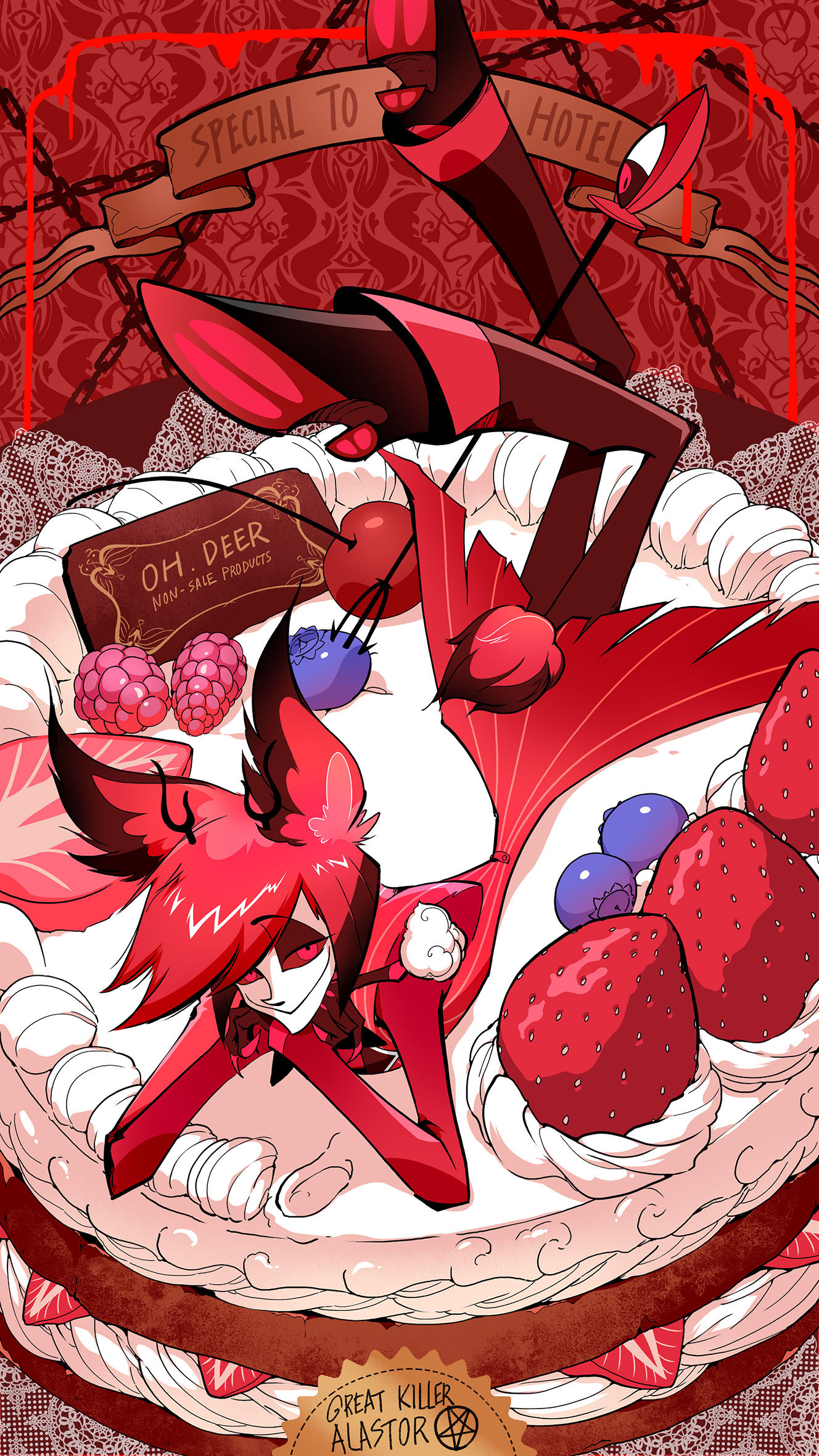 草莓蛋糕阿拉斯托插画图片壁纸