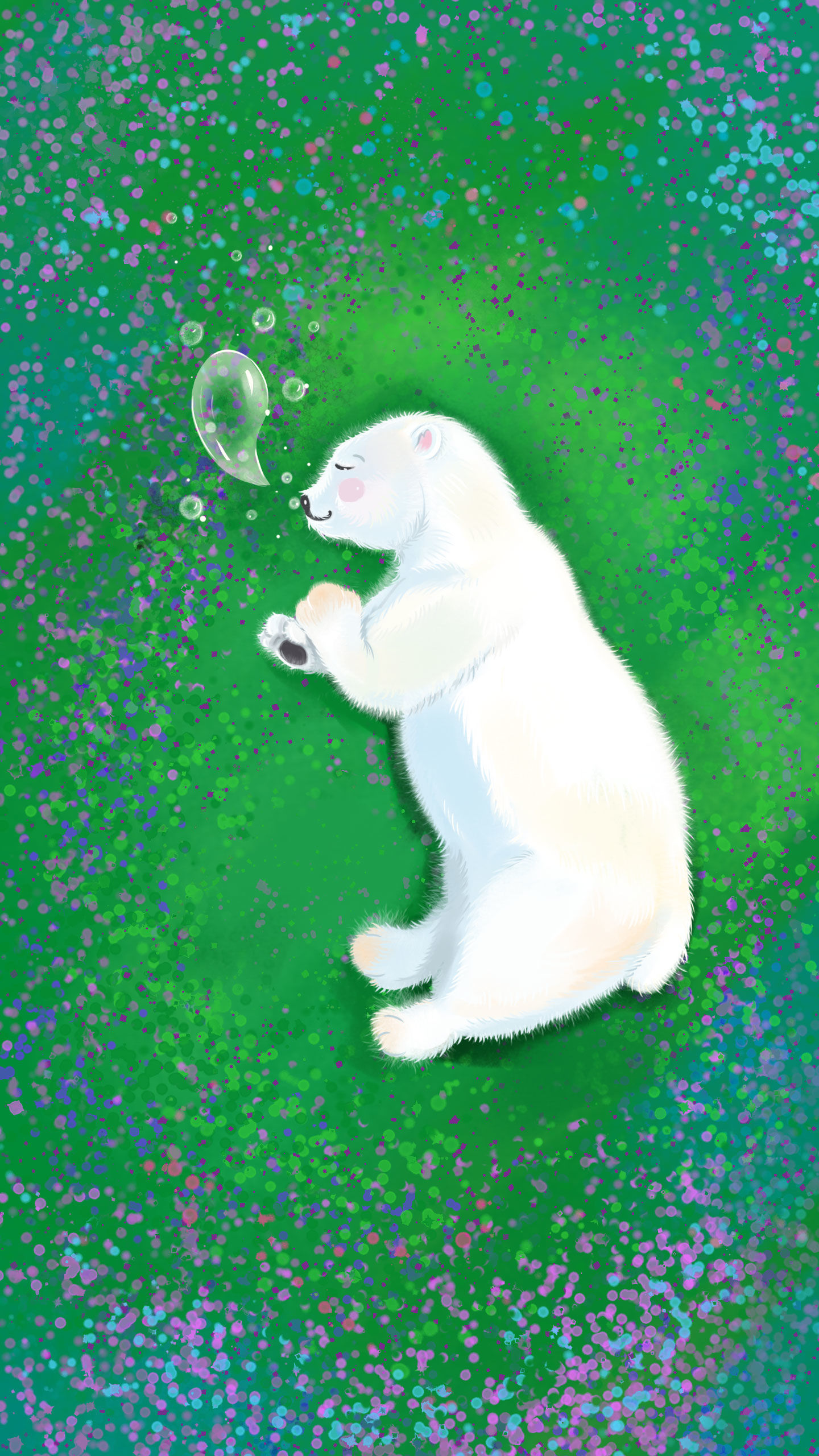 好梦北极熊插画图片壁纸