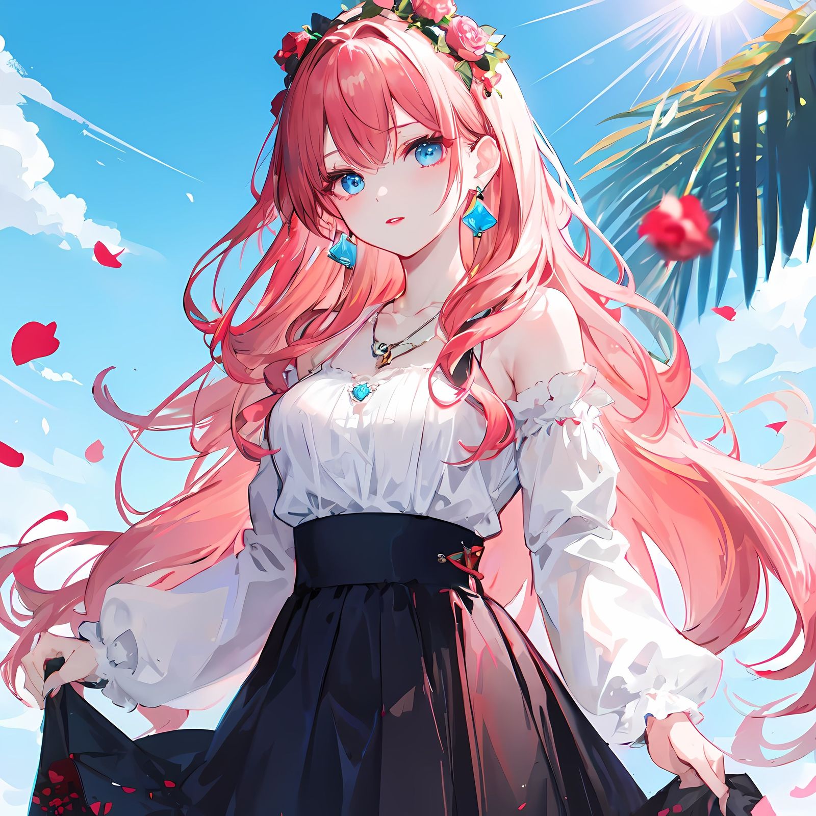 粉发少女，牧欣-二次元粉色