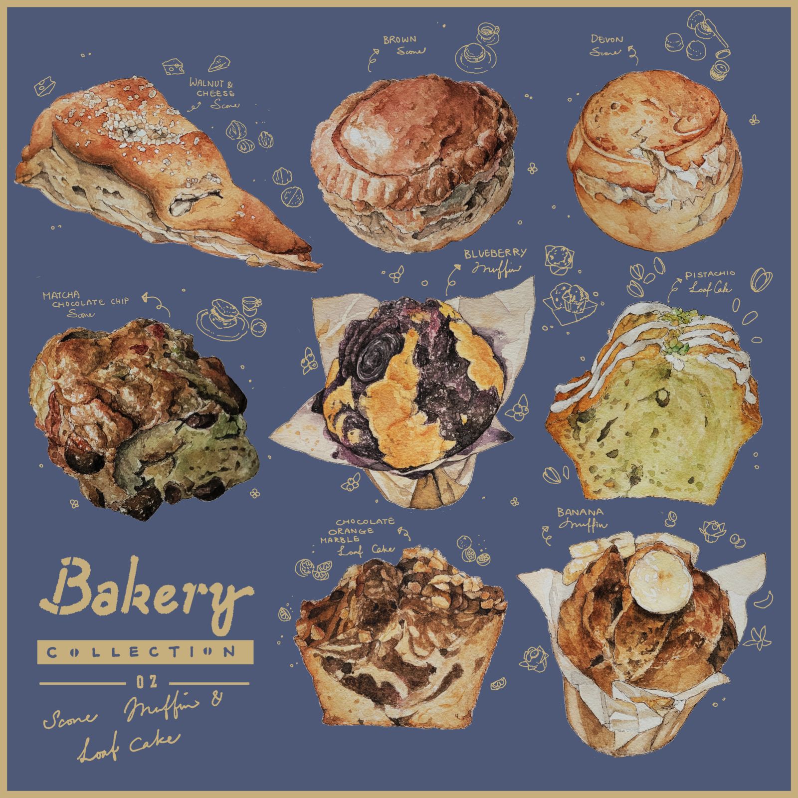 Bakery Collection 02插画图片壁纸