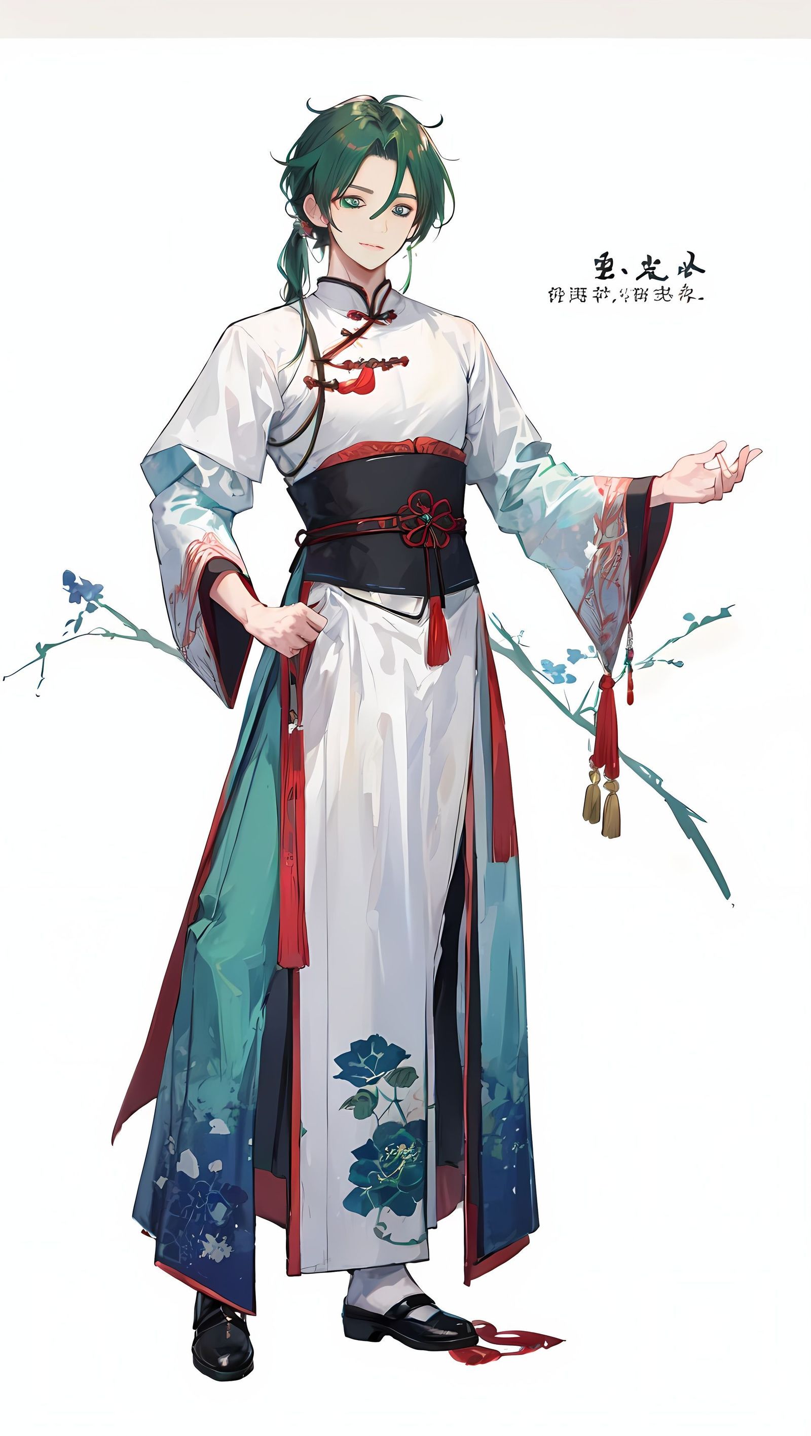 古风美男，汉服，古风汉服插画图片壁纸