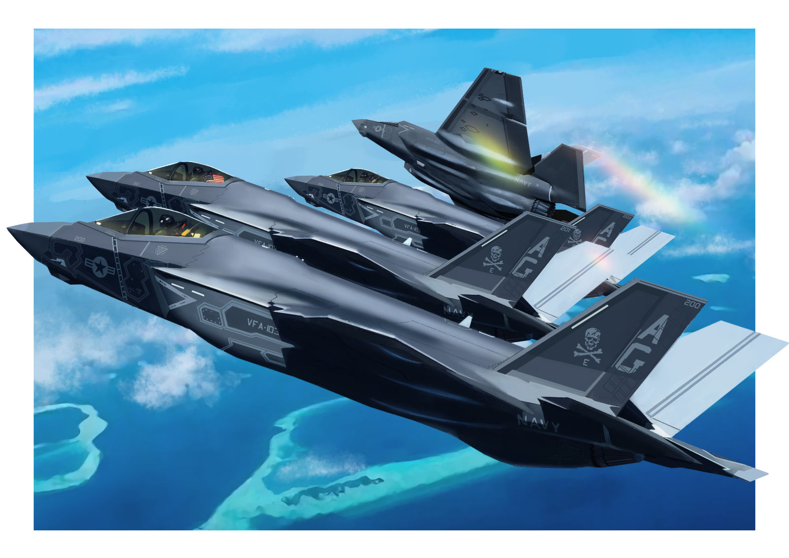 Victory 103戦闘攻撃飛行隊 (F-35C Ver)插画图片壁纸