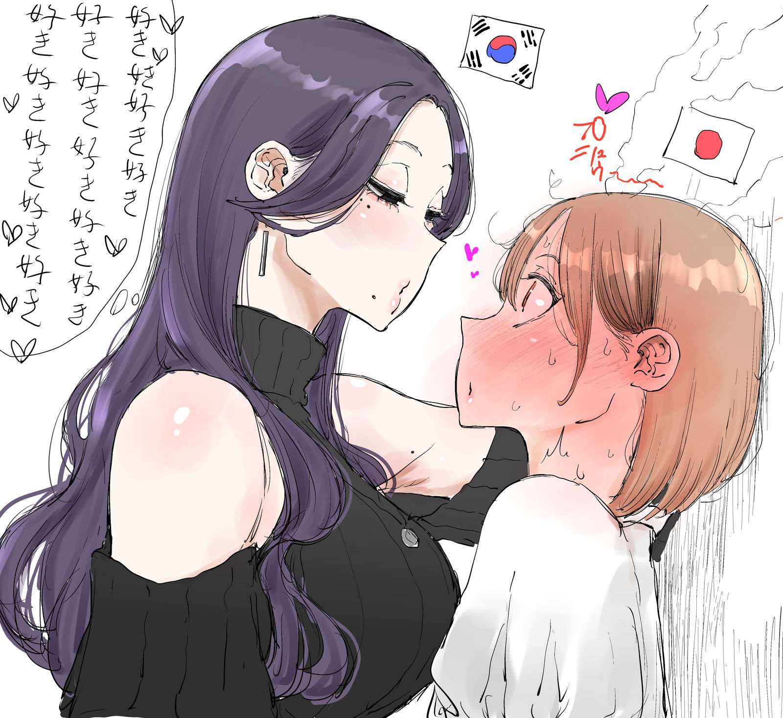 日韓百合插画图片壁纸