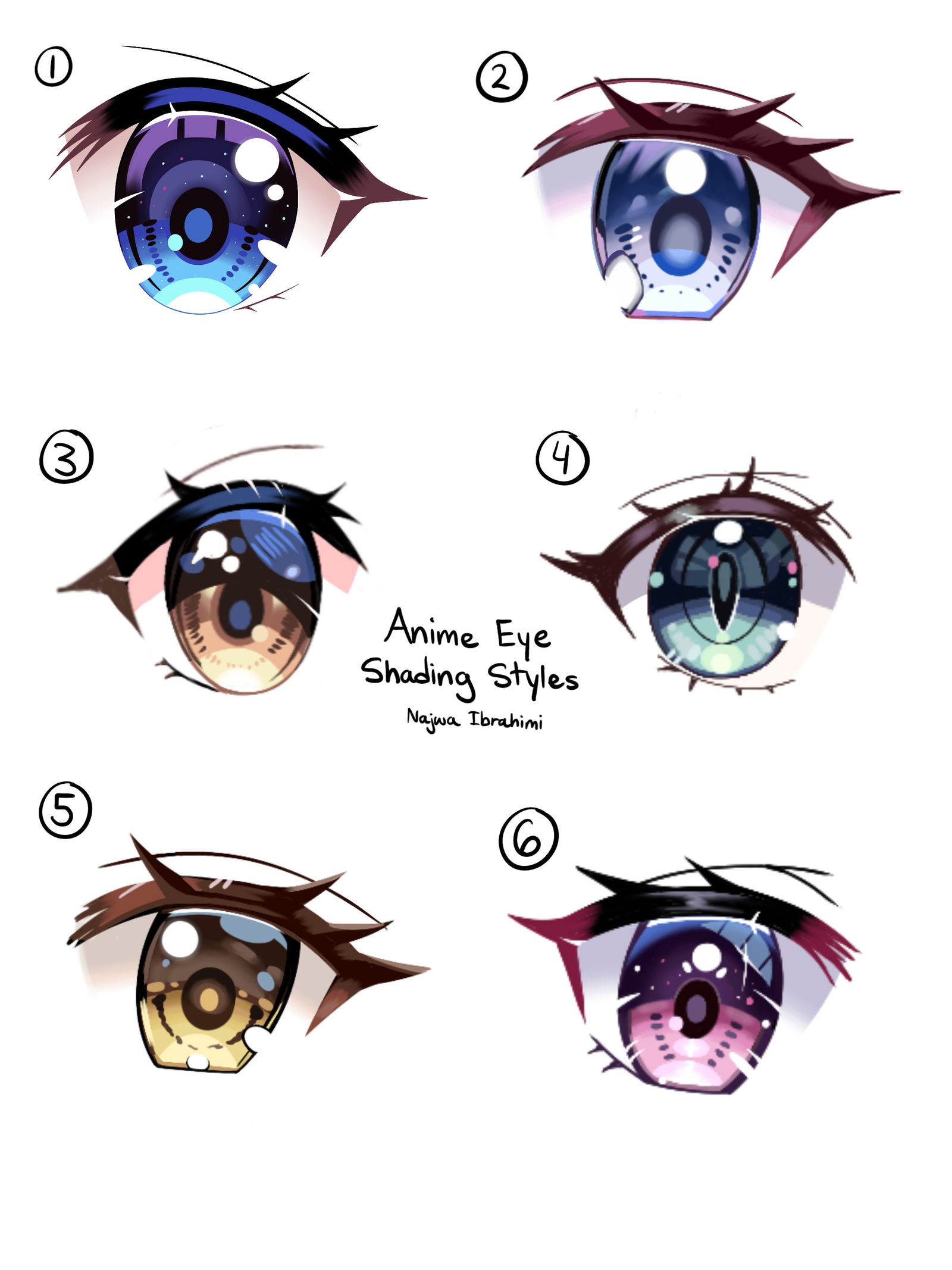 Anime Eye Shading Styles插画图片壁纸