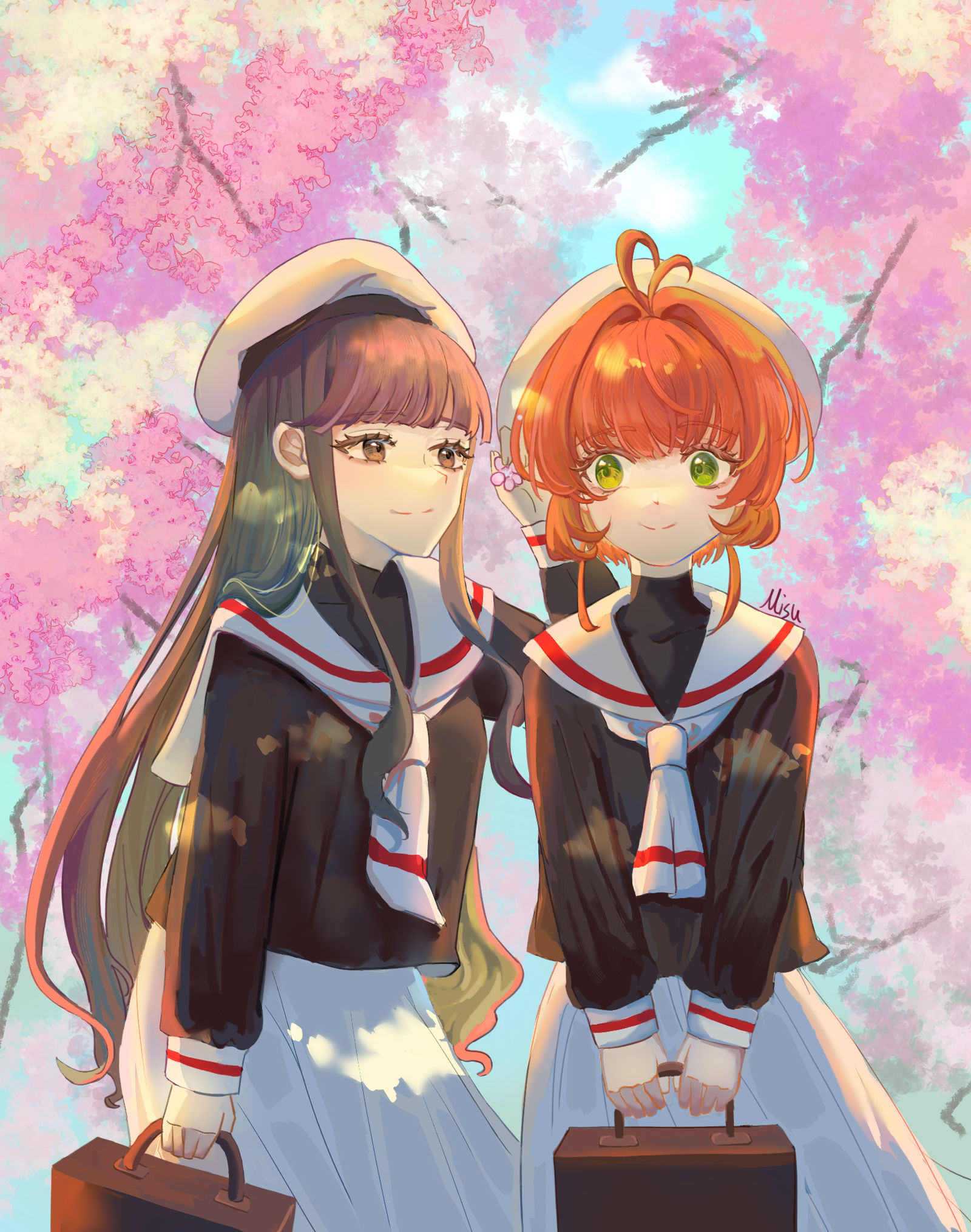 春日的樱花插画图片壁纸