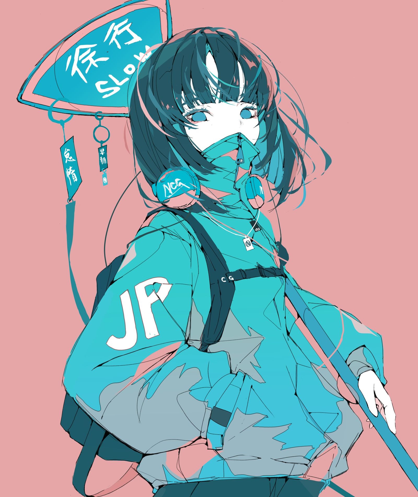 日本酷女郎会经过的。插画图片壁纸