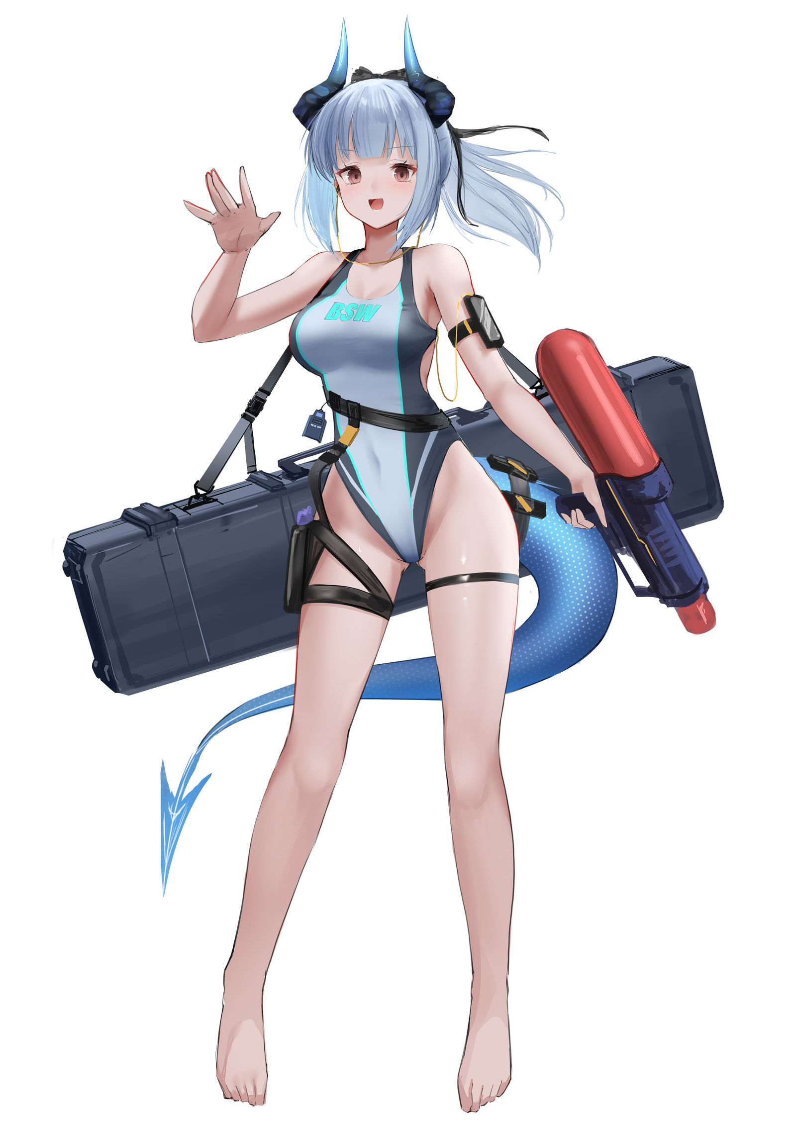 泳装飞碟插画图片壁纸