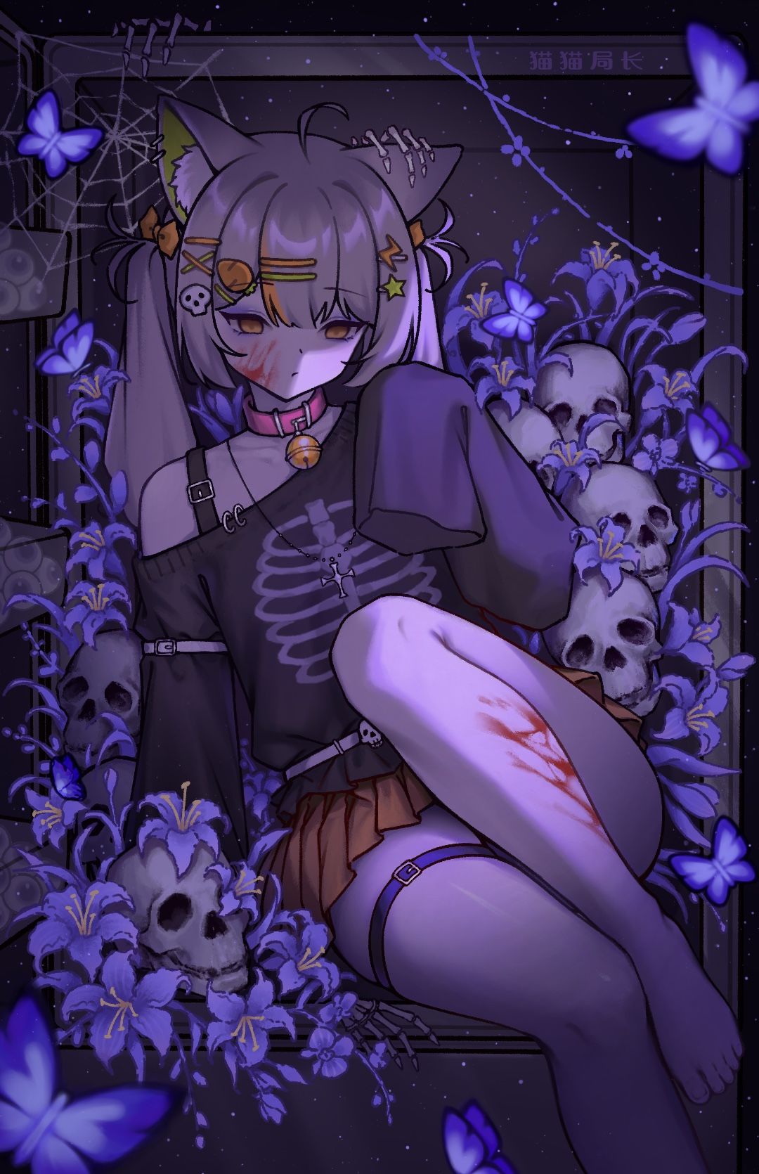 骨的猫狞插画图片壁纸