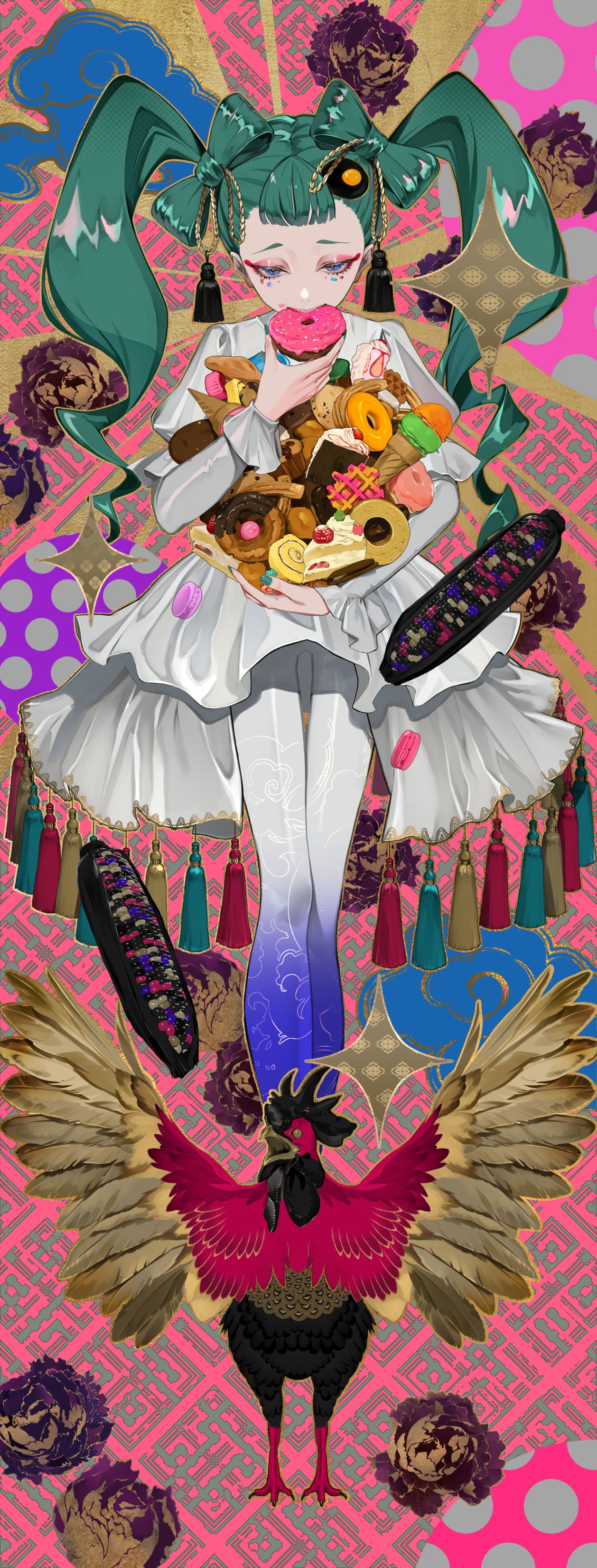 三毒「貪」插画图片壁纸