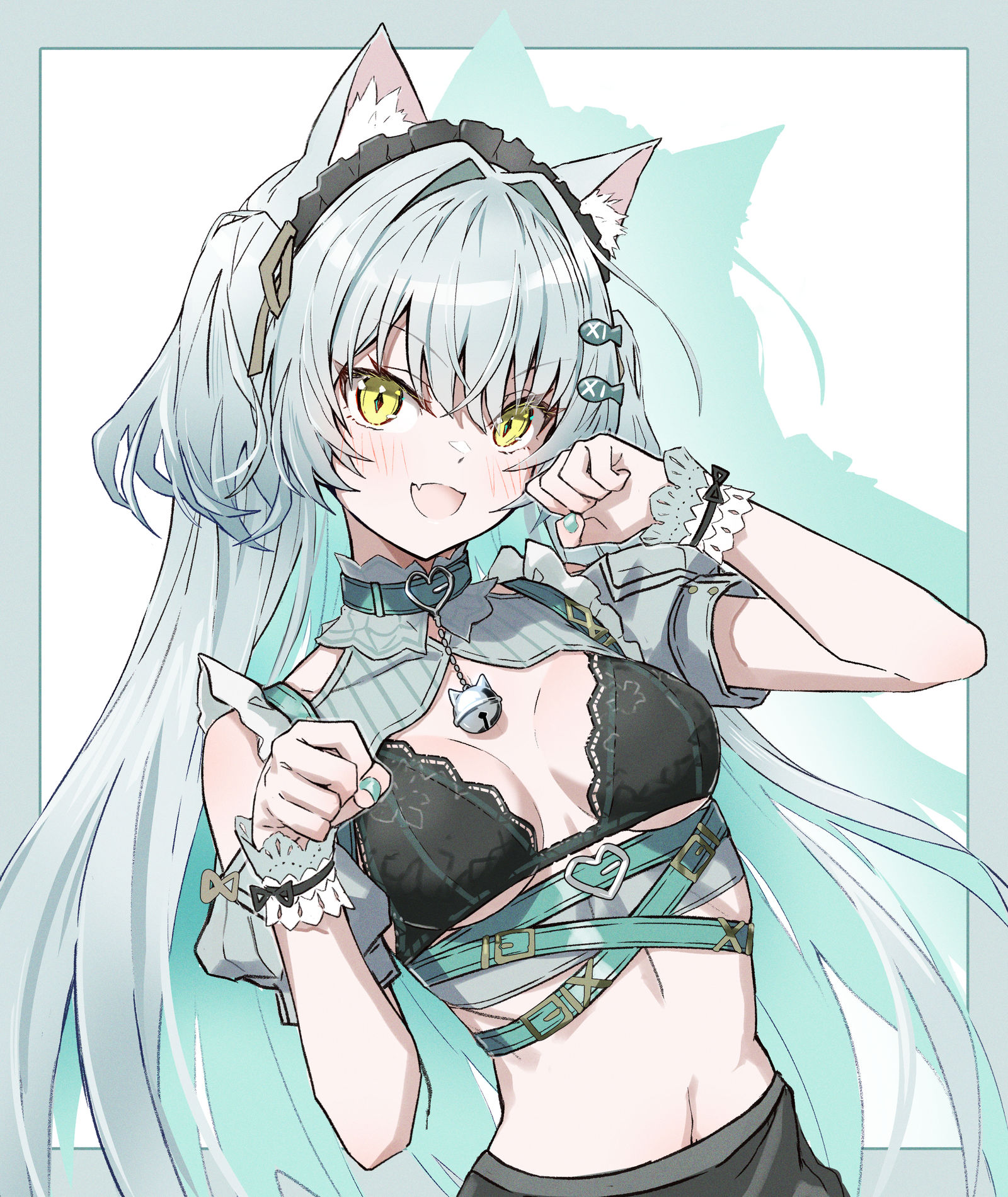 白猫莱姆插画图片壁纸