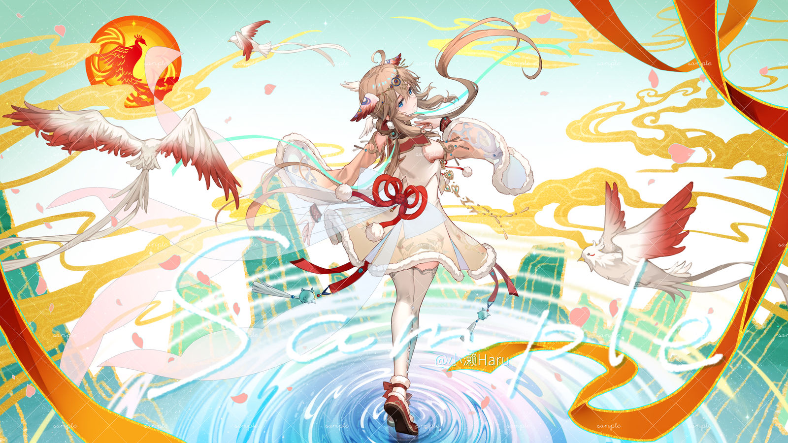 今年夏天画的曲绘，终于想起来发了插画图片壁纸
