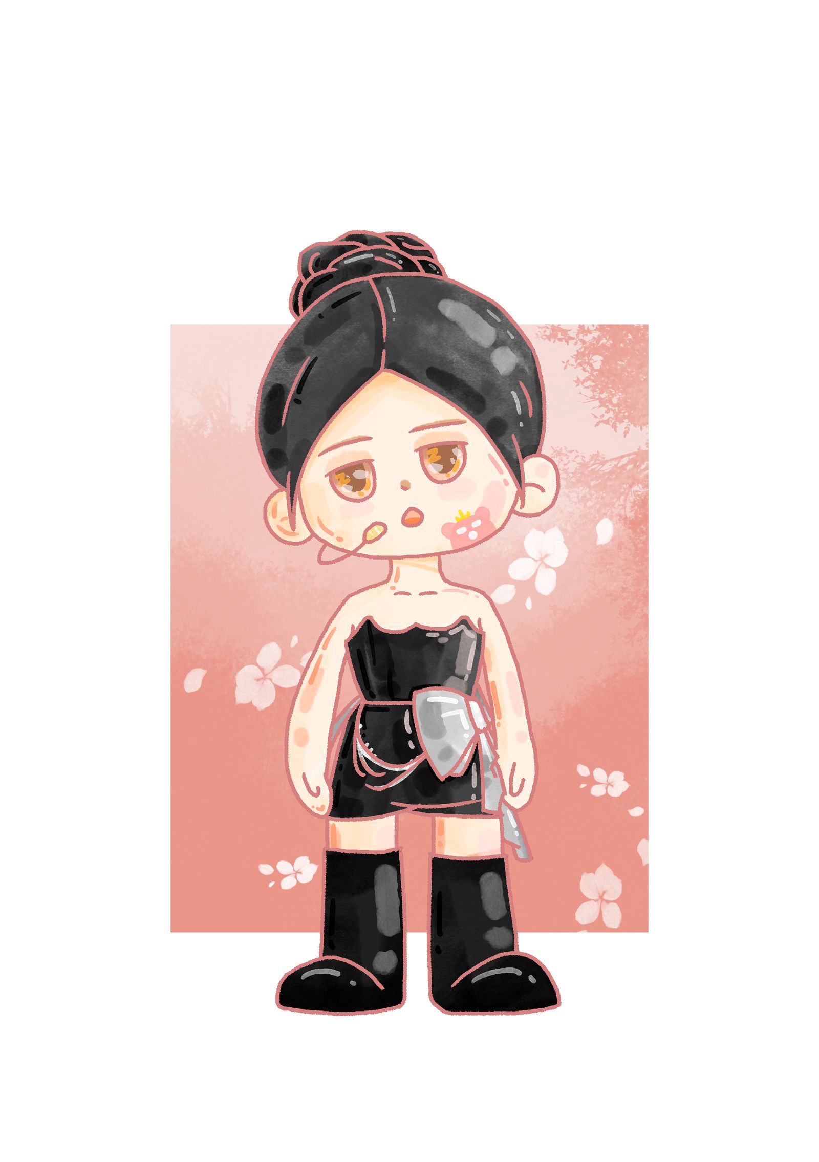 水彩插画|aespa宁宁打歌造型第一弹