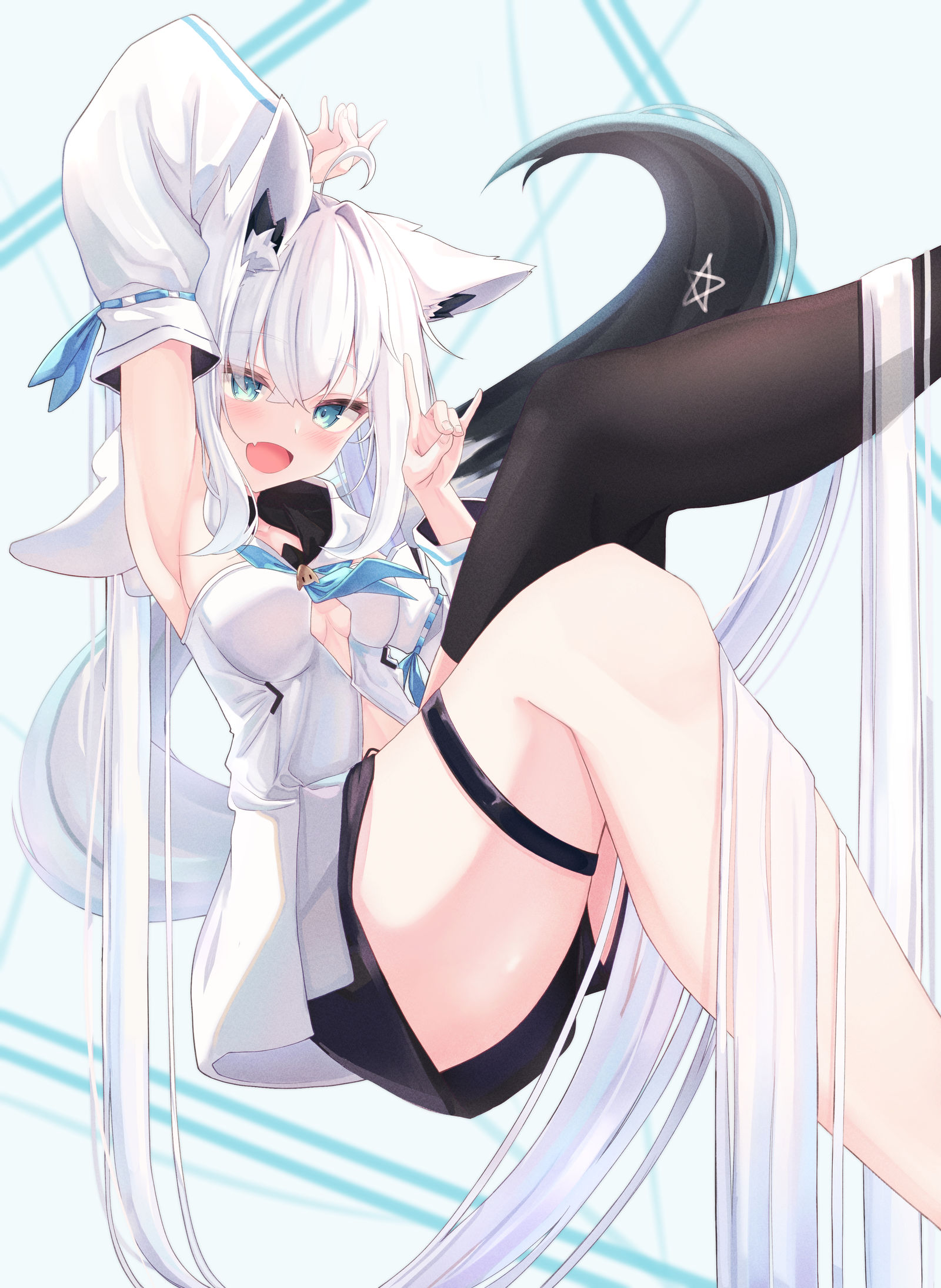 长双马尾插画图片壁纸