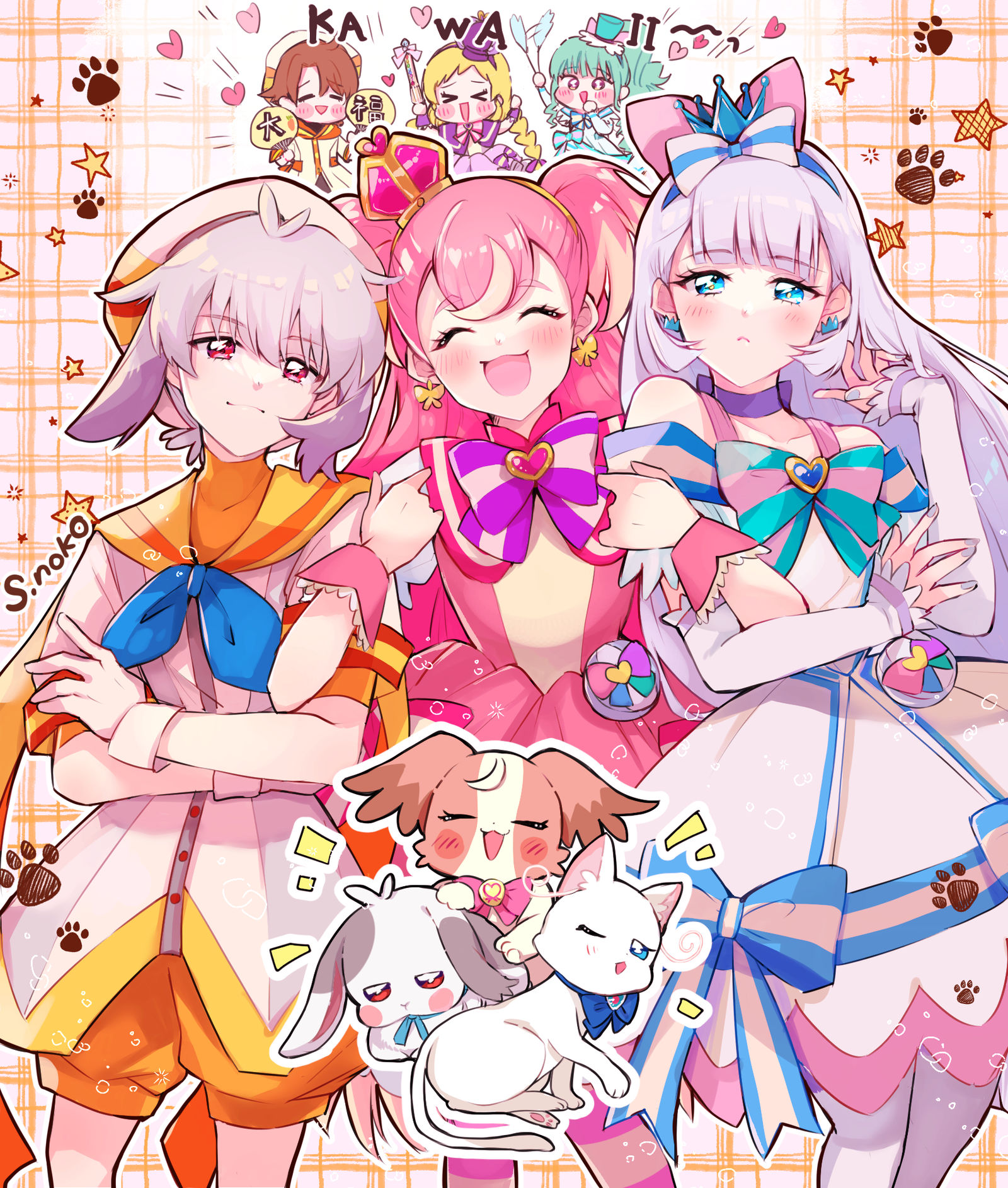 碗形动物组插画图片壁纸