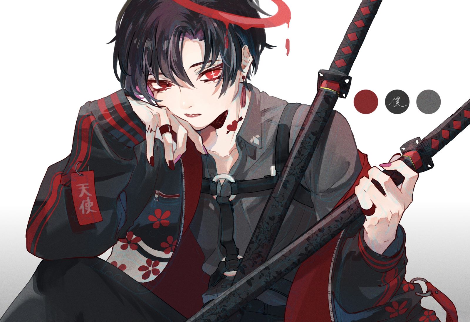 和風天使插画图片壁纸